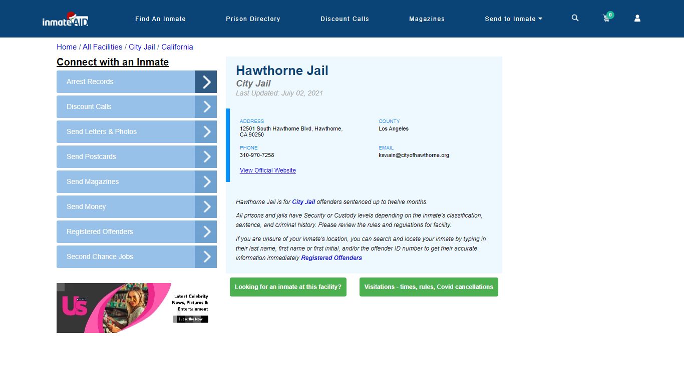 Hawthorne Jail | Inmate Locator